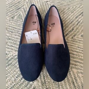H&M navy blue flats size 38 NWT